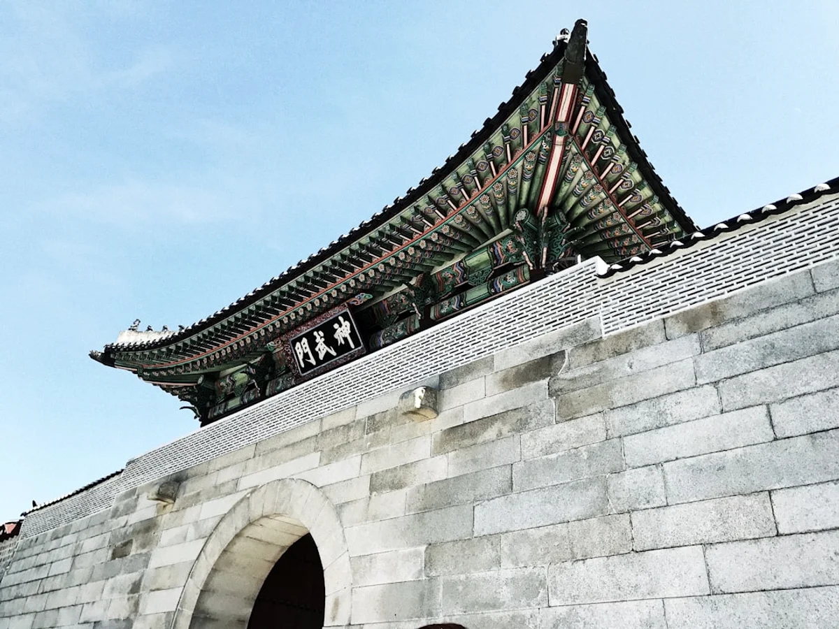 Green pagoda building related to Discover the contrast of in Korea